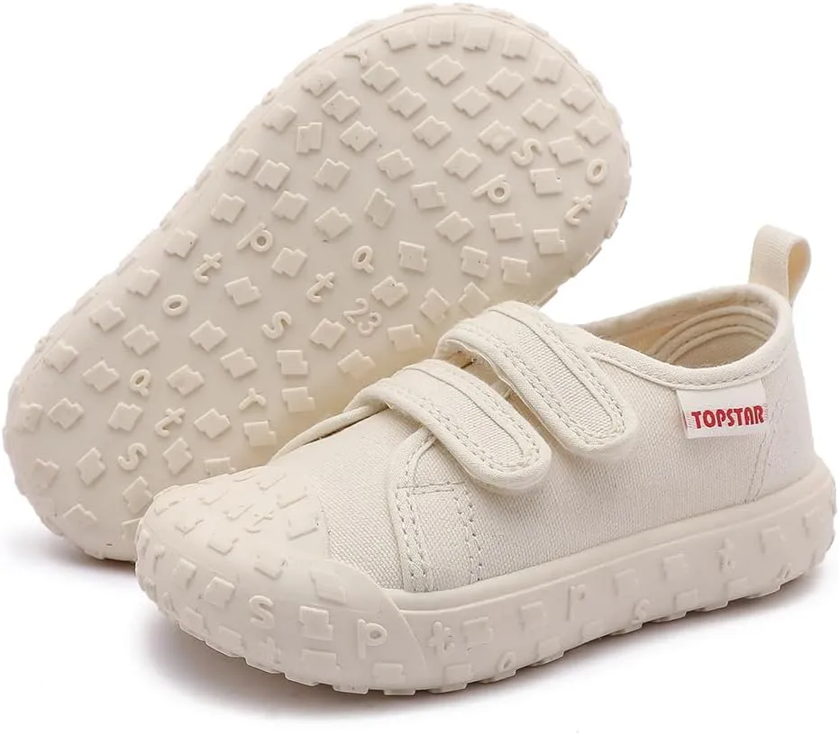 Toddler Canvas Shoes Baby Girls Boys Non-Slip Breathable Sneakers Lightweight Outside Walking Shoes 12 18 21 24 Months