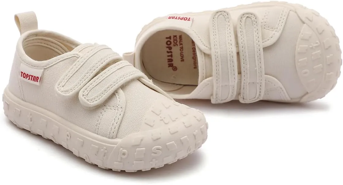 Toddler Canvas Shoes Baby Girls Boys Non-Slip Breathable Sneakers Lightweight Outside Walking Shoes 12 18 21 24 Months