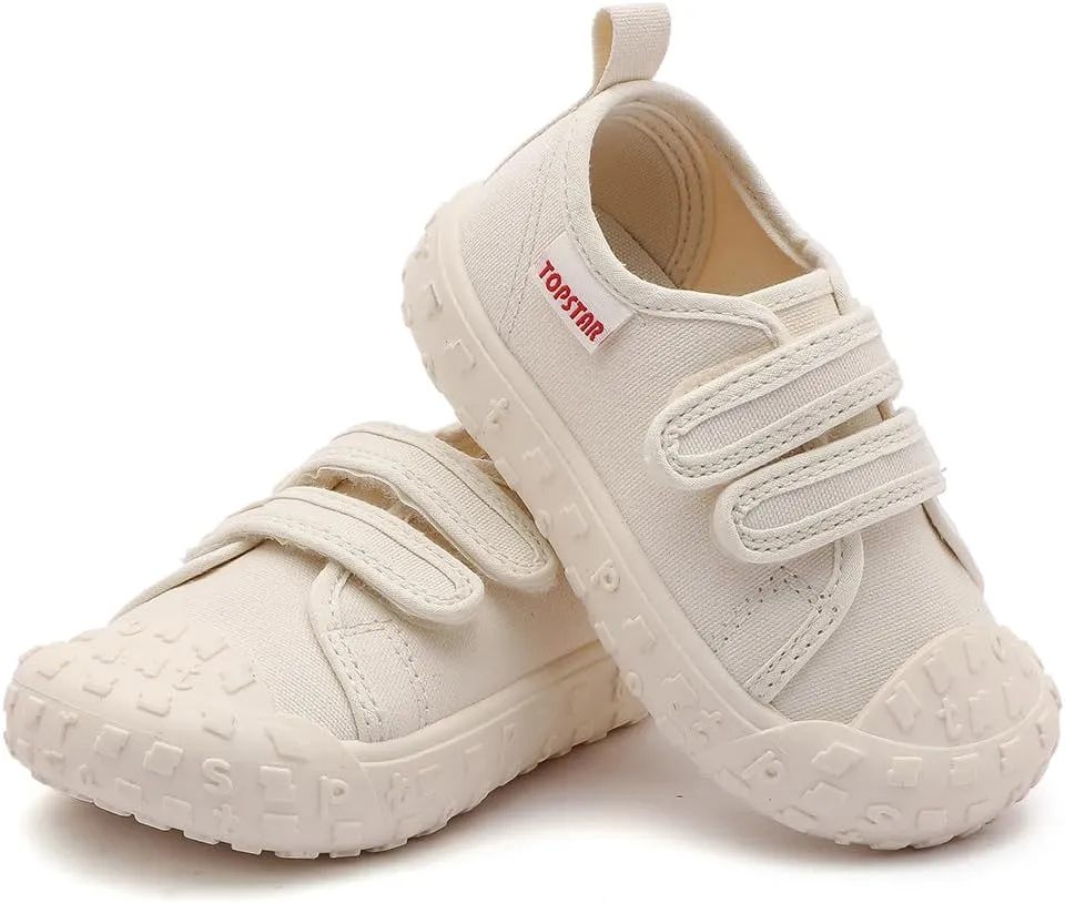 Toddler Canvas Shoes Baby Girls Boys Non-Slip Breathable Sneakers Lightweight Outside Walking Shoes 12 18 21 24 Months