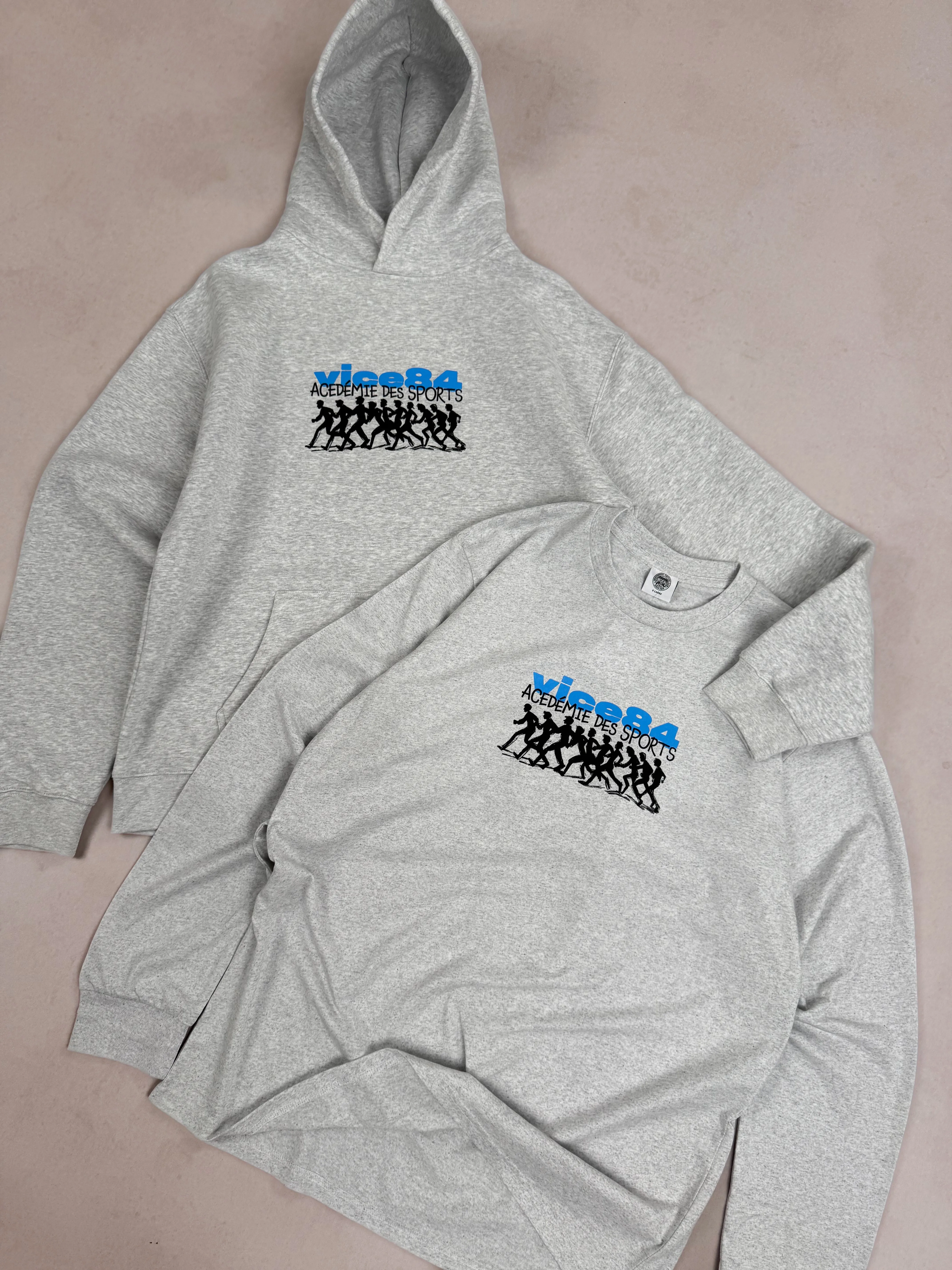 Vice 84 'Runners' Hoodie - Ash Grey