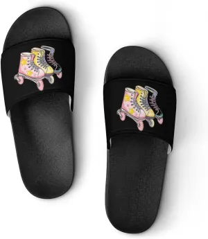 Vintage Roller Skating Skates 80s PVC Home Slippers Non-Slip Shower Shoes Casual Bathroom Slippers for Women Men