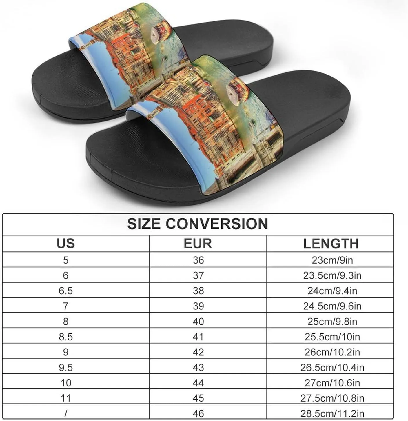 Water Venice Italy, House Slippers for Women Men Shower Slides Bathroom Sandals