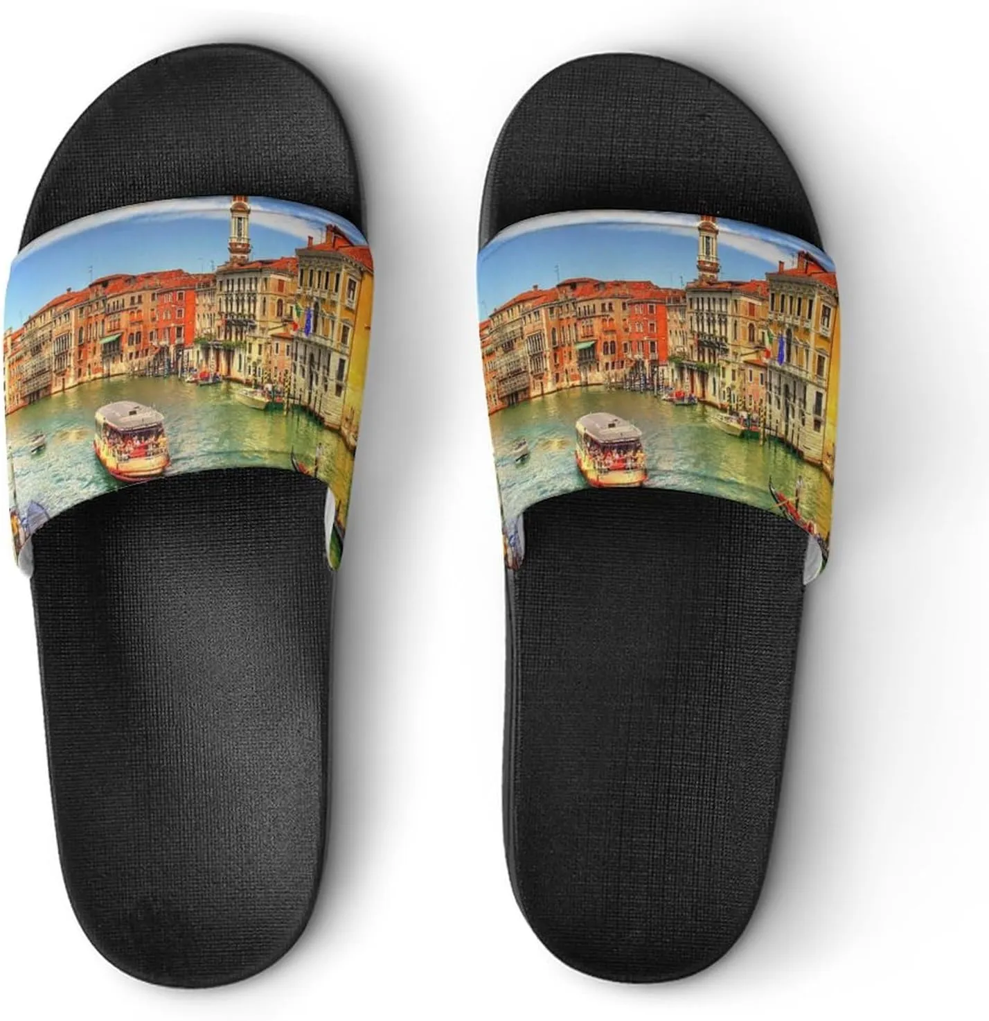 Water Venice Italy, House Slippers for Women Men Shower Slides Bathroom Sandals