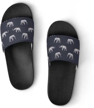 Watercolor Elephant House Slippers for Women Men Shower Slides Bathroom Sandals