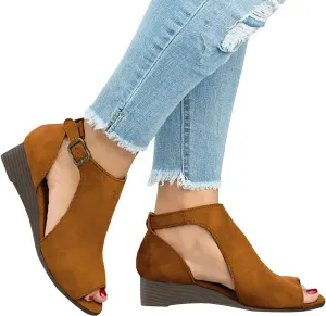 Wedge Sandals for Women Dressy Summer,Women Open Toe Sandal Hollow Out Gladiator Sandals High Top Ankle Zipper Low Heels Sandals Dressy Wedding Party Shoes Platform Sandals