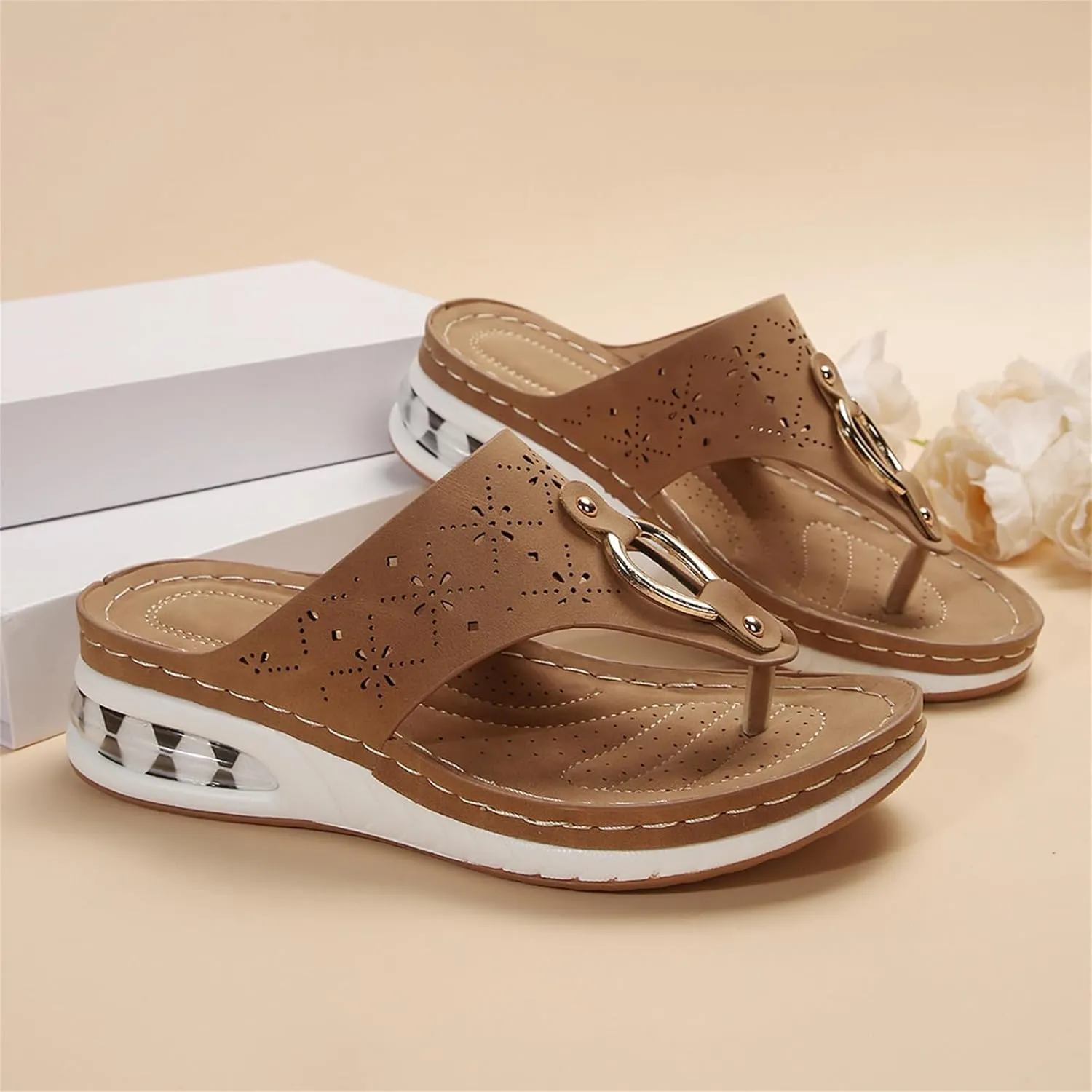 Wedge Slippers for Women Dressy Summer Beach Thong Slides Slip On Flip Flops Open Toe Walking Shoes Wide Width Platform Sandals 2025 Fashion Indoor Outdoor Slippers Sports Slipper