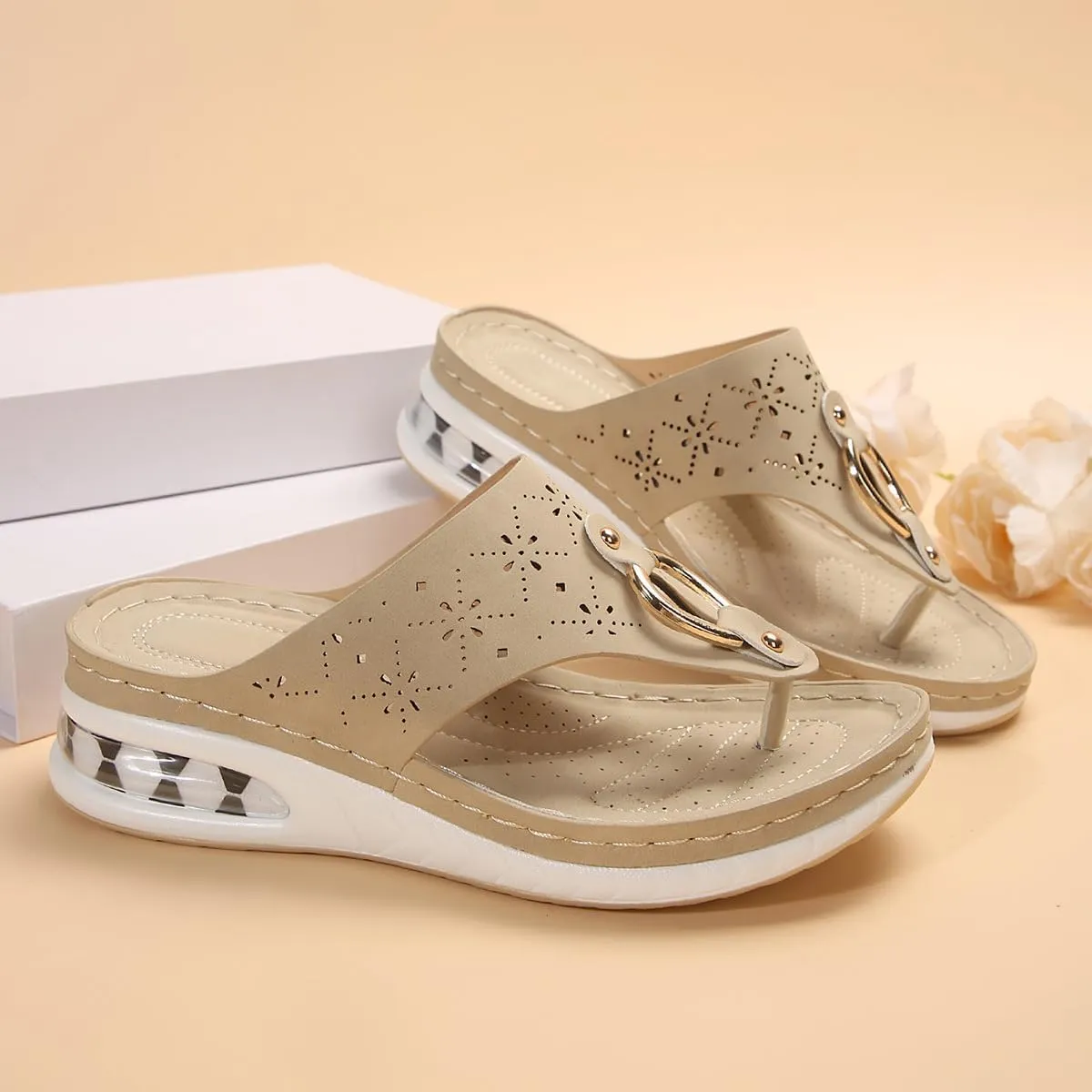 Wedge Slippers for Women Dressy Summer Beach Thong Slides Slip On Flip Flops Open Toe Walking Shoes Wide Width Platform Sandals 2025 Fashion Indoor Outdoor Slippers Sports Slipper