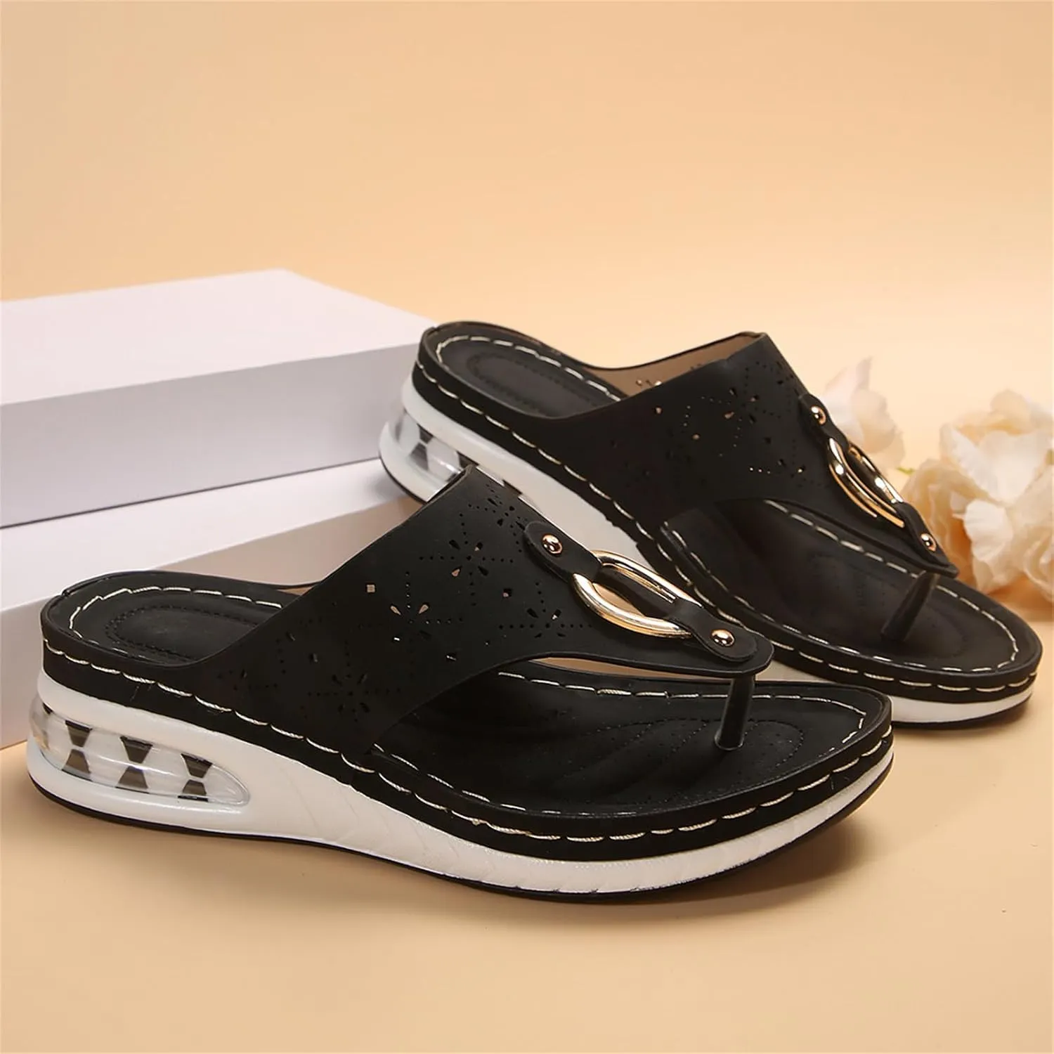 Wedge Slippers for Women Dressy Summer Beach Thong Slides Slip On Flip Flops Open Toe Walking Shoes Wide Width Platform Sandals 2025 Fashion Indoor Outdoor Slippers Sports Slipper