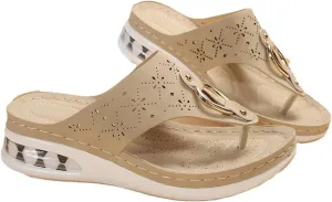 Wedge Slippers for Women Dressy Summer Beach Thong Slides Slip On Flip Flops Open Toe Walking Shoes Wide Width Platform Sandals 2025 Fashion Indoor Outdoor Slippers Sports Slipper