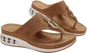 Wedge Slippers for Women Dressy Summer Beach Thong Slides Slip On Flip Flops Open Toe Walking Shoes Wide Width Platform Sandals 2025 Fashion Indoor Outdoor Slippers Sports Slipper