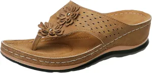 Womens Orthopedic Sandals Summer Casual Flip Flops Arch Support Adjustable Straps Thick Cushion Comfortable Walking Beach Shoes