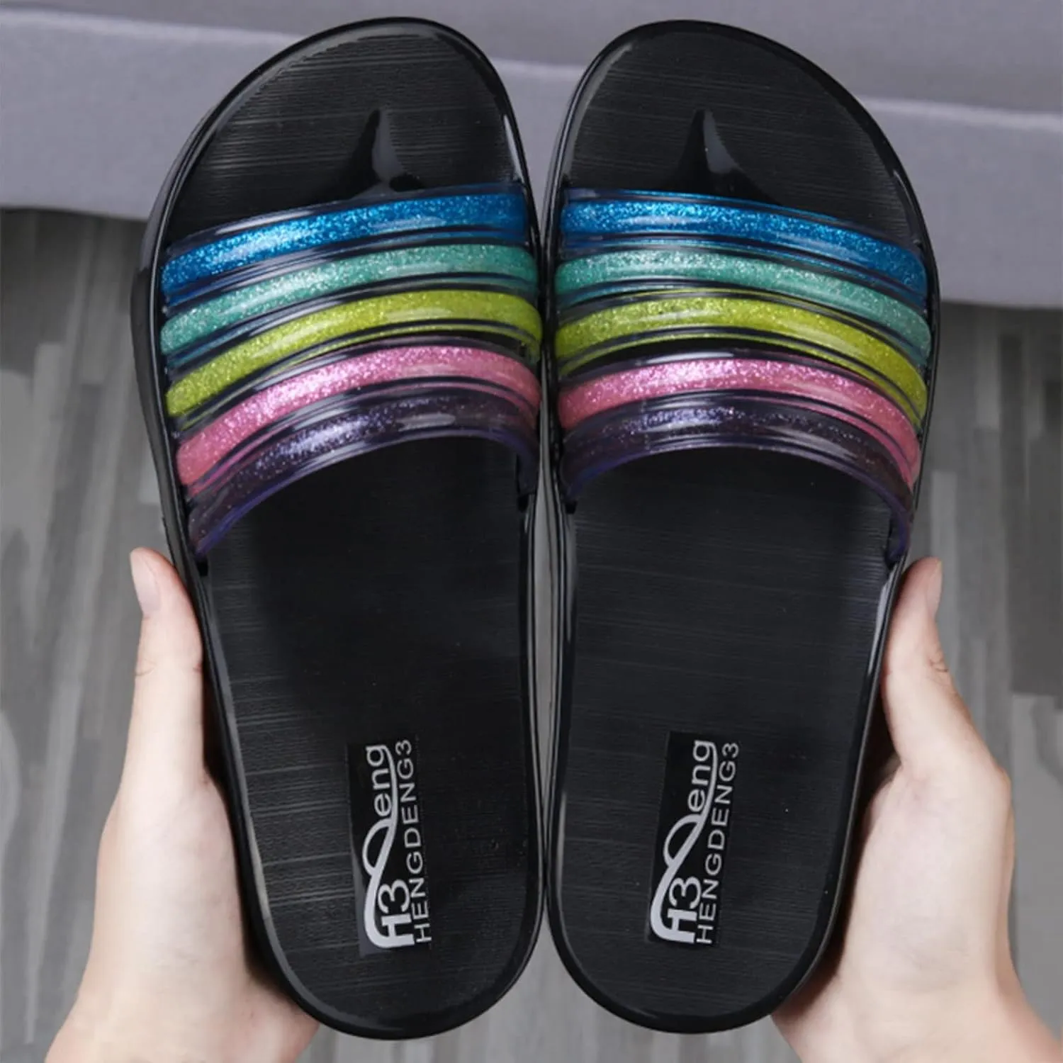 Women's Summer Fashion Slides Sandal Indoor Home Beach Non Slip Sandal Pillow Slippers Cloud Slippers for Women