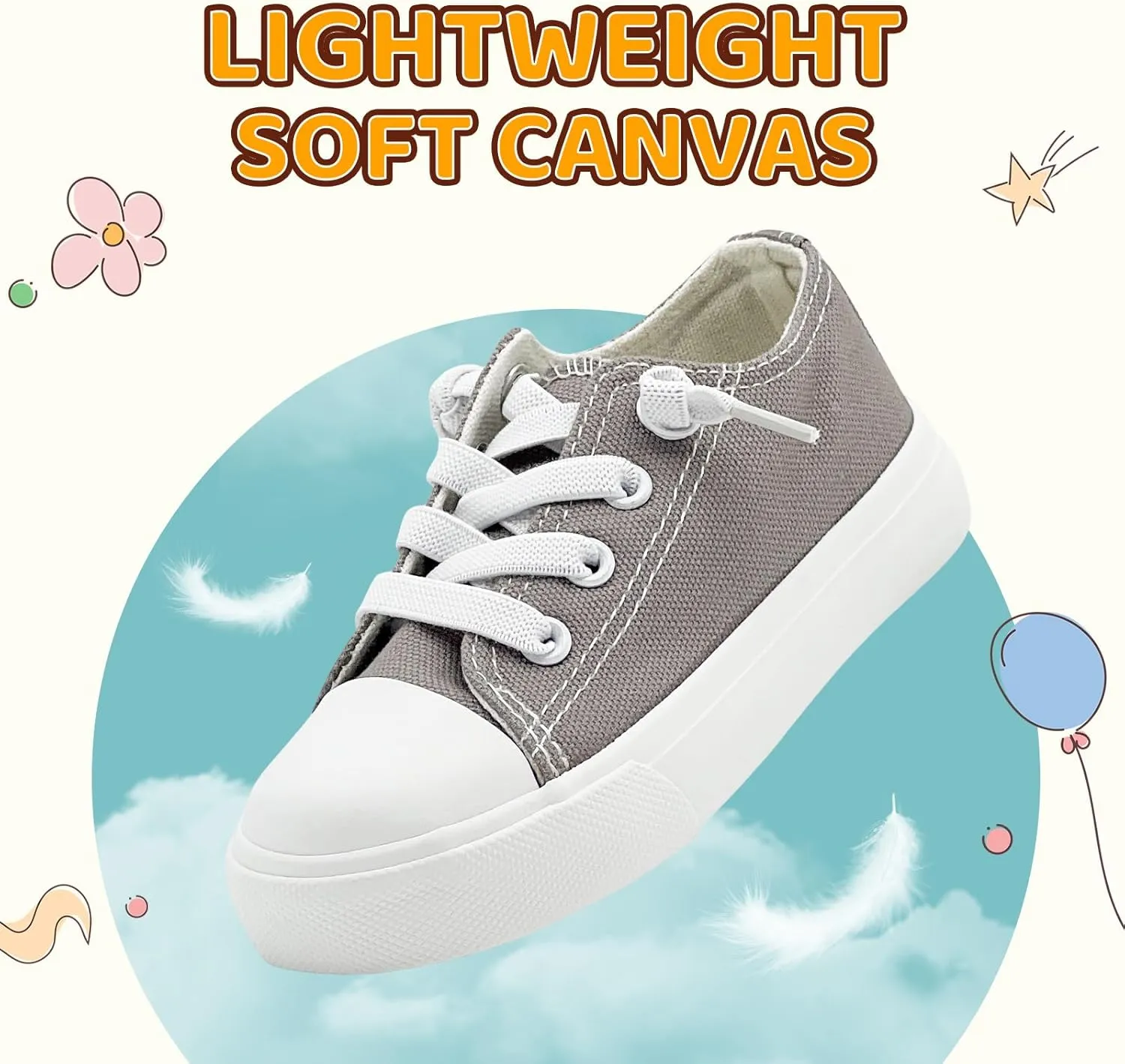 xinran&shengli Toddler Kid Canvas Shoes Boys and Girls Slip On Sneakers Toddler Little Kid Big Kid Lowtop Sneakers Shoes
