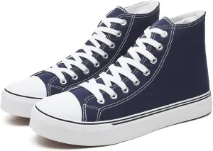 yageyan Men??s High Top Canvas Sneakers Fashion Lace up Walking Shoes Casual Classic