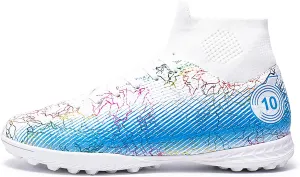 Youth or Adult Women's Soccer Shoes Have Strong Grip, Lightweight and Durable, Medium Width Version, Training Sports Shoes (White, Adult, Women, 7.5, Numeric, US Footwear Size System, Medium)